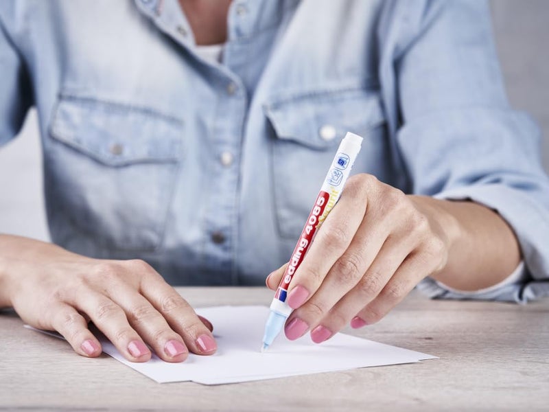 edding 4085 chalk marker - copper - 1 chalk pen - round nib 1-2 mm - fine-nib wet wipe pen for chalkboards, windows, glass, mirrors - liquid chalk marker pens for opaque coverage - Image 5